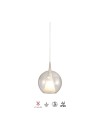 ELSA * COLGANTE CRISTAL BOLA - E27 - TRANSPARENTE + OPAL (SIN BASE)